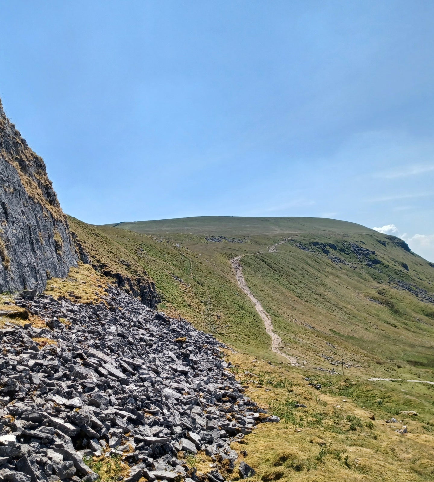 View along Penyghent in the Yorkshire Three Peaks