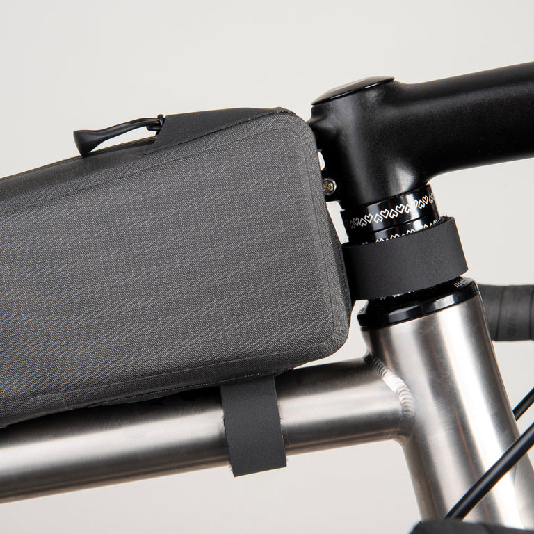 alpkit deluge top tube 0.65L bag for bikepacking strap