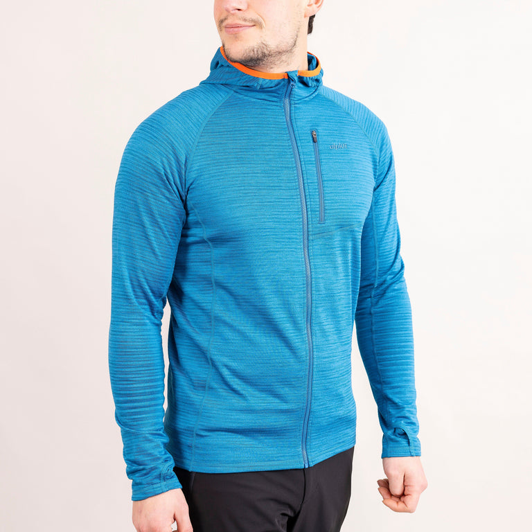 Alpkit Griffon men's hooded fleece in reef blue front|sl