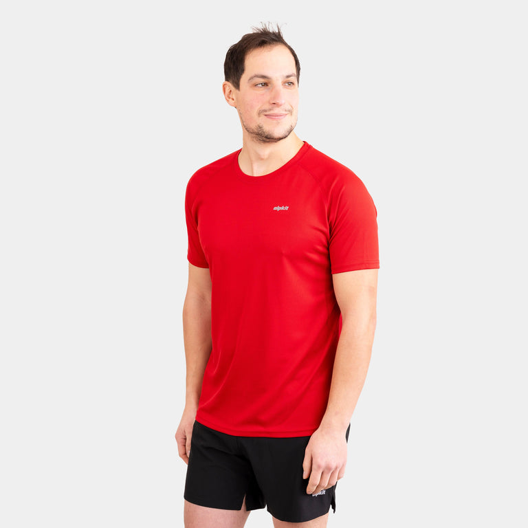 Alpkit mens Koulin trail short sleeve baselayer in chilli red