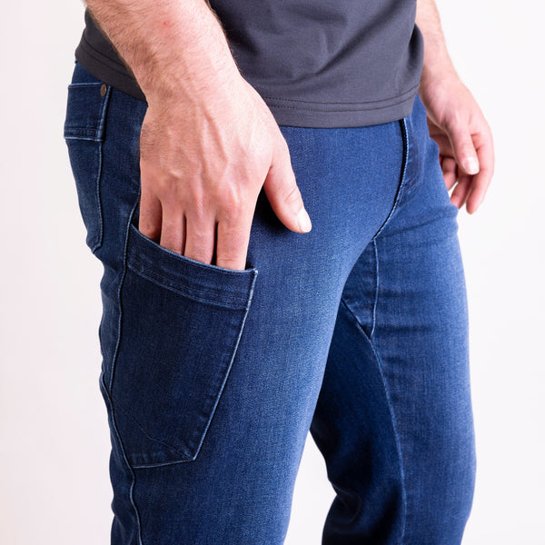 Mens blue jeans with cell phone pocket hotsell