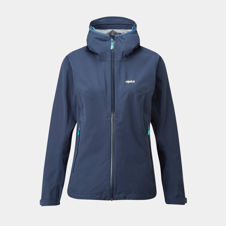alpkit sigma womes waterproof jacket in outer space blue