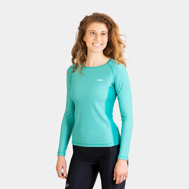 alpkit hurley womens swimming top in aegean green