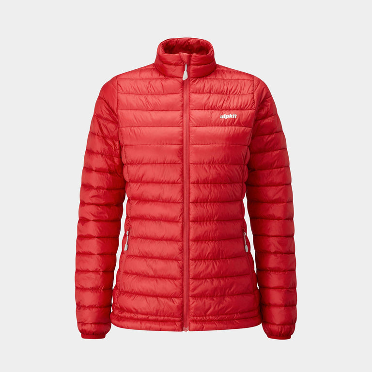 womens alpkit talini insulation jacket in chilli - closed