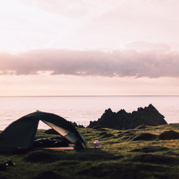 Wild camping on a cliff top