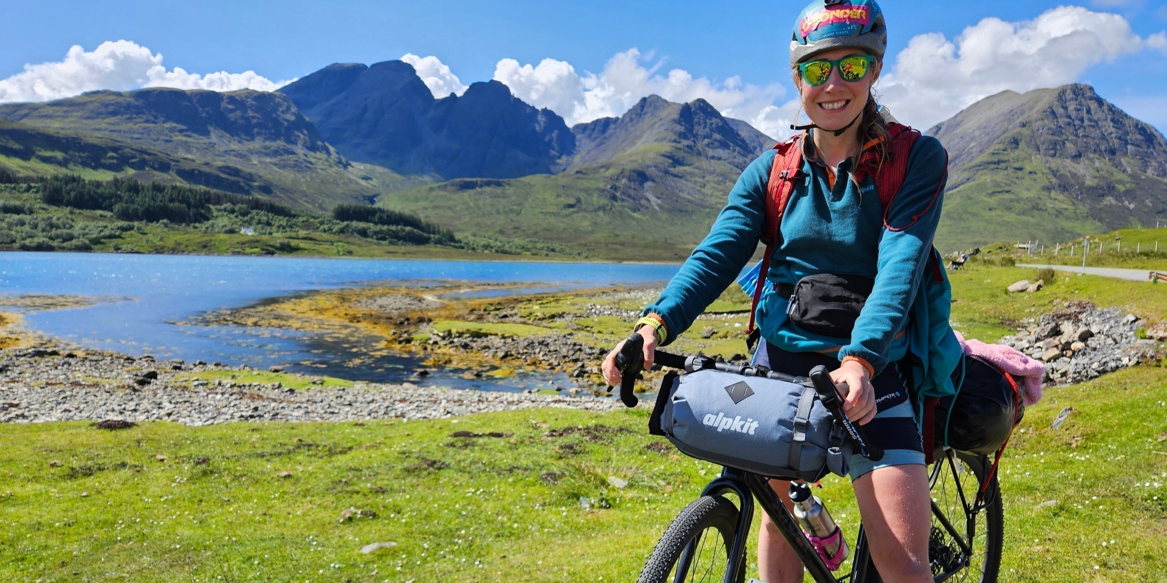 Cyclist finding adventure on Isle of Skye