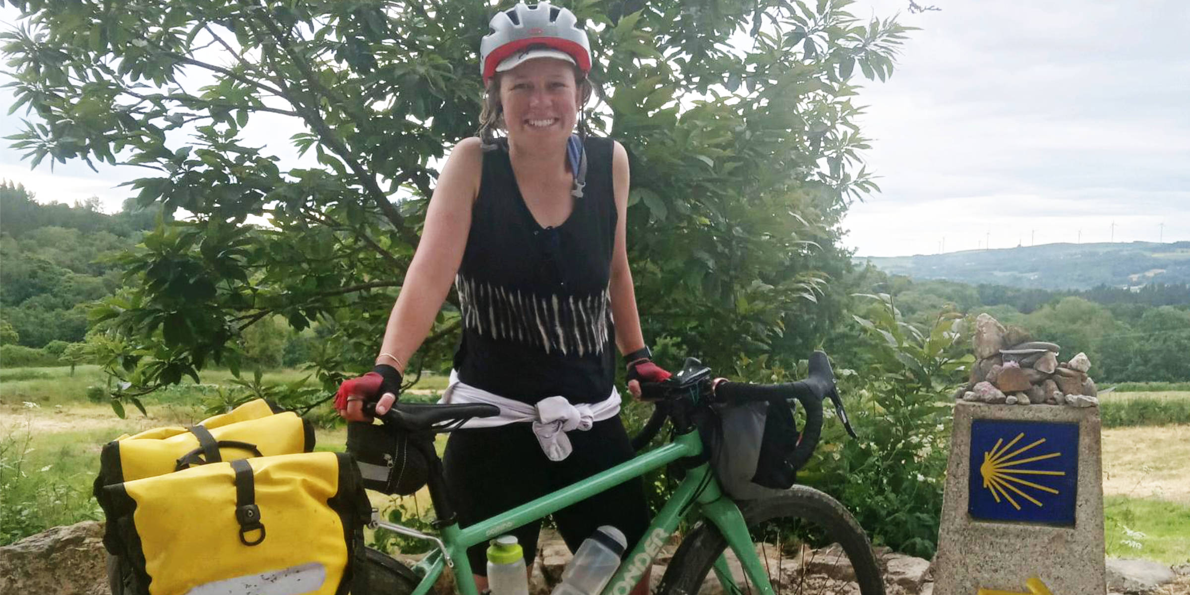 Cyclist with gravel bike