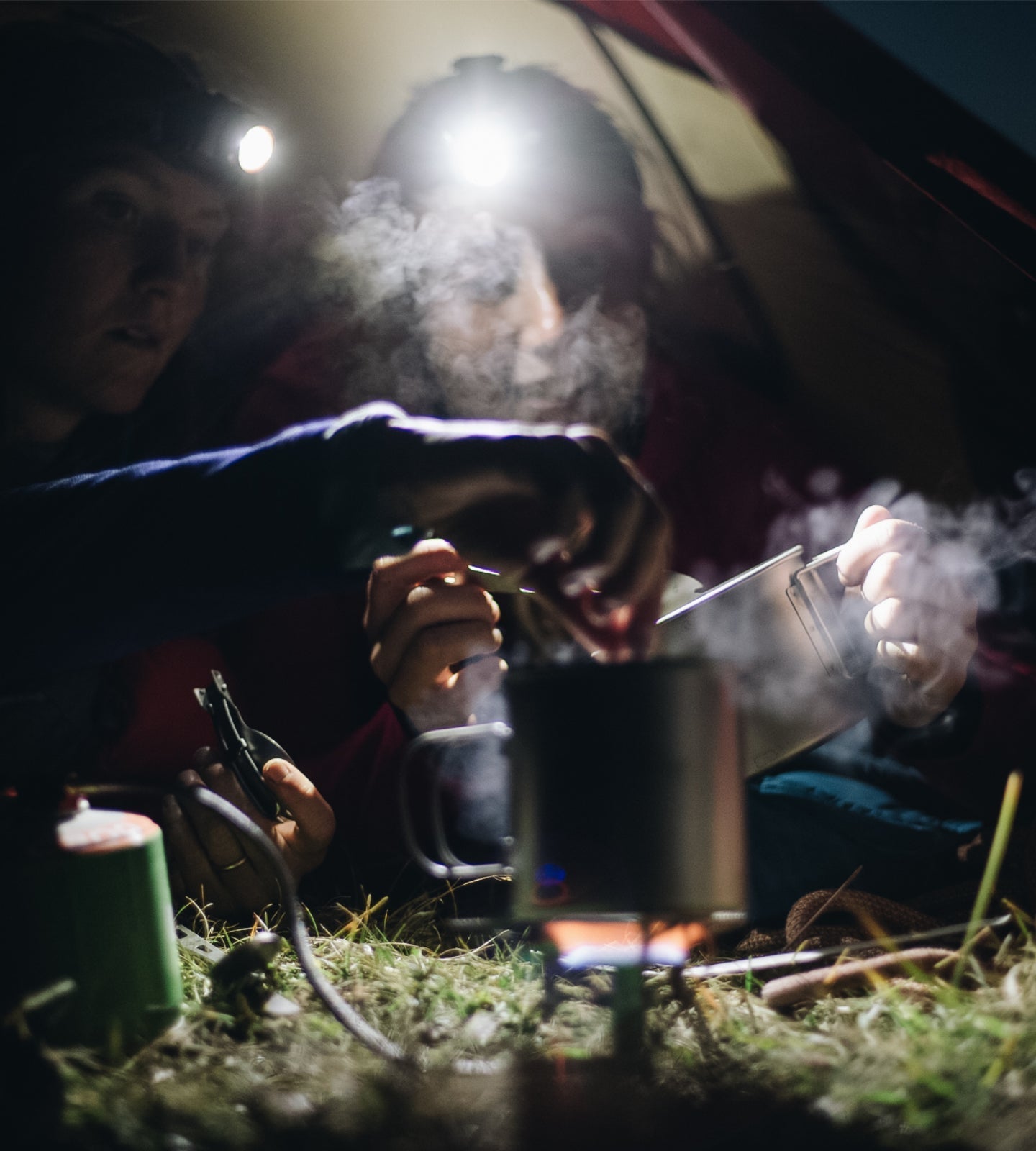Wild camping with gas camping stove