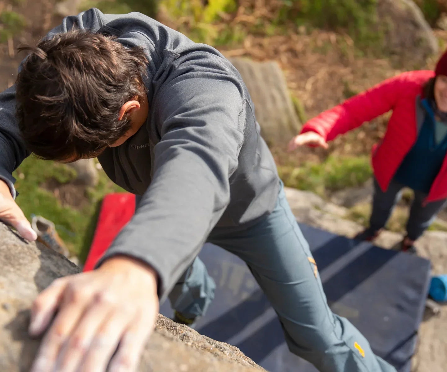 Bouldering at Stanage Edge