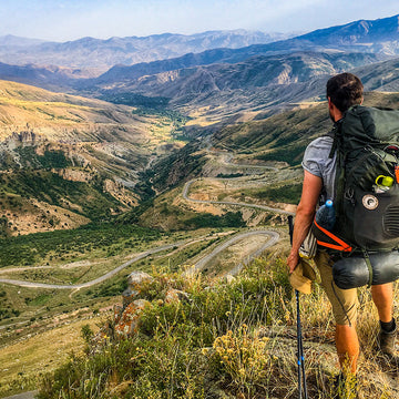 Emily walking the El Camino Trail
