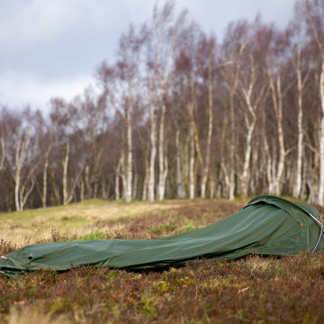 Bivvying under a tarp in snow