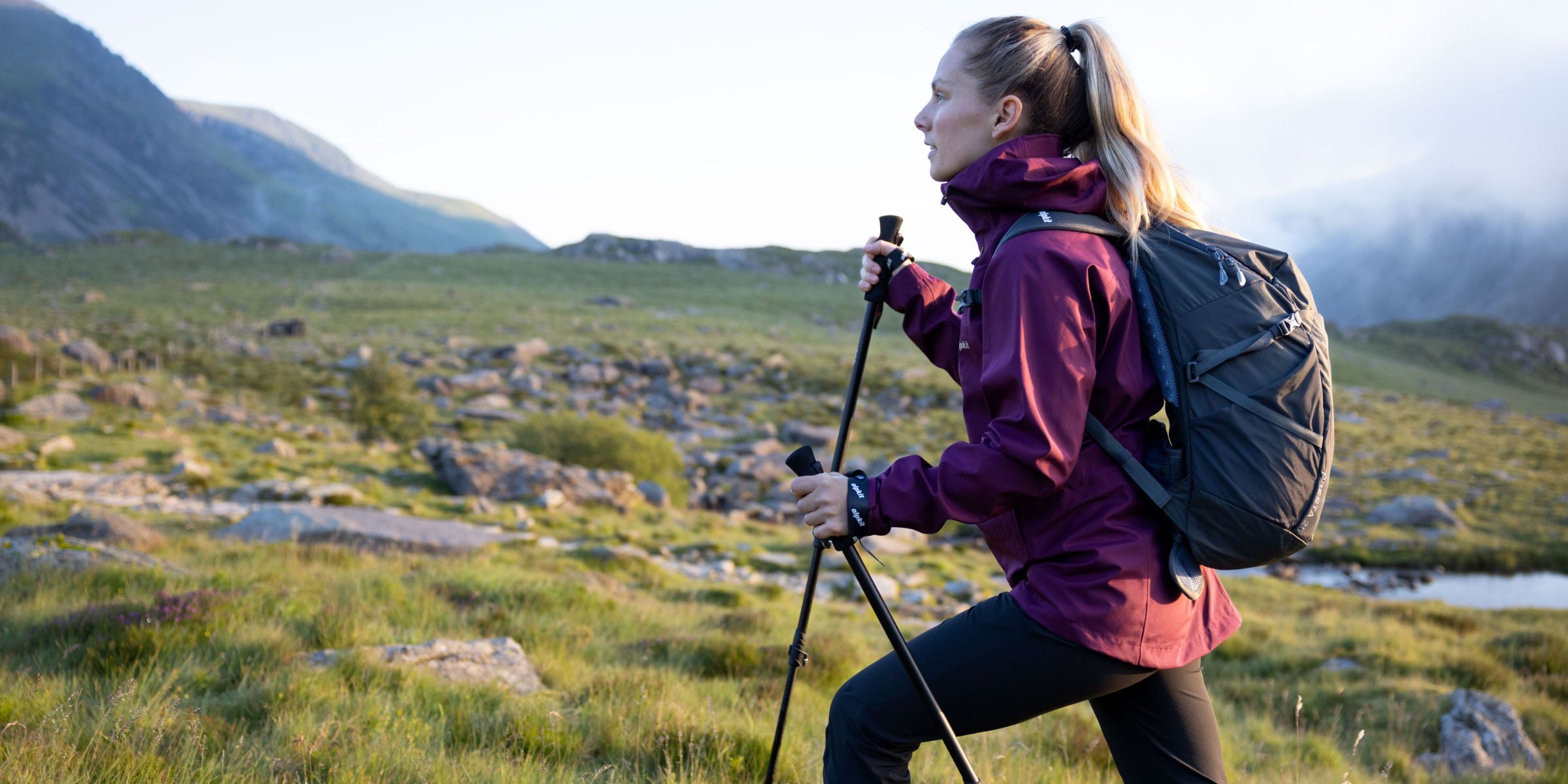 Hill walking with walking poles in Scotland