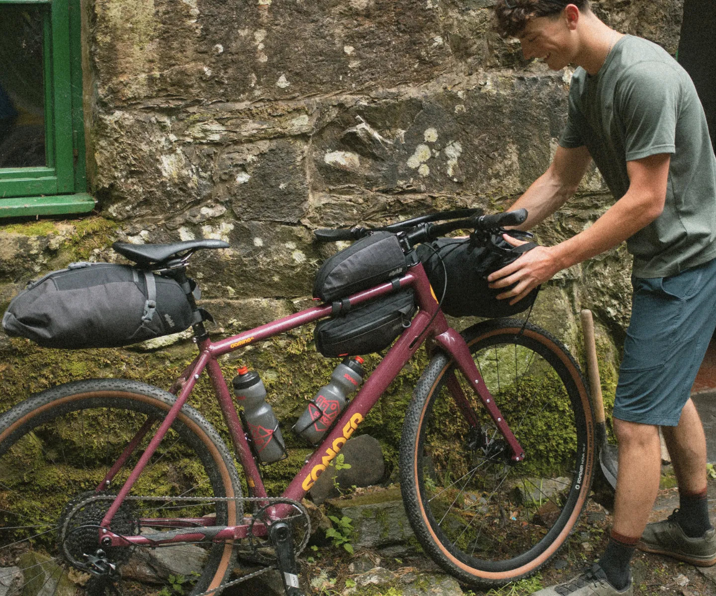 Loading a bike for a bikepacking trip