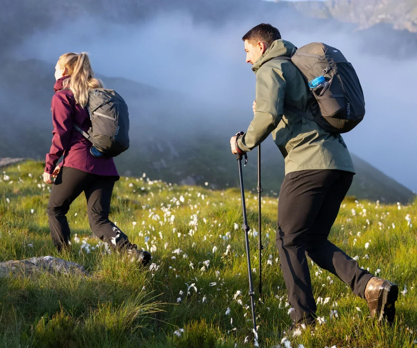 Well equipped hikers in Wales