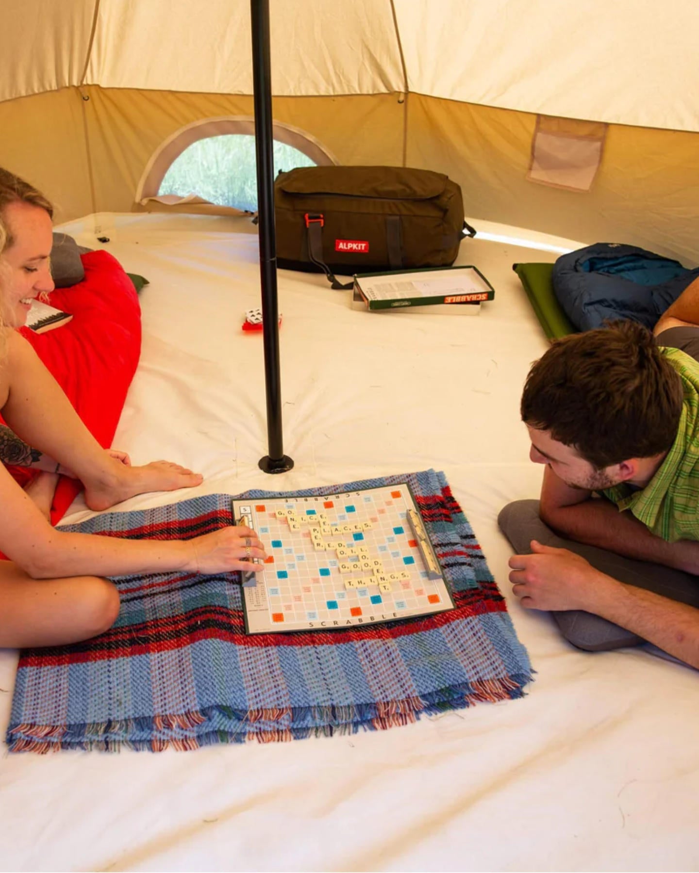 Camping in a Cotton Bell Tent