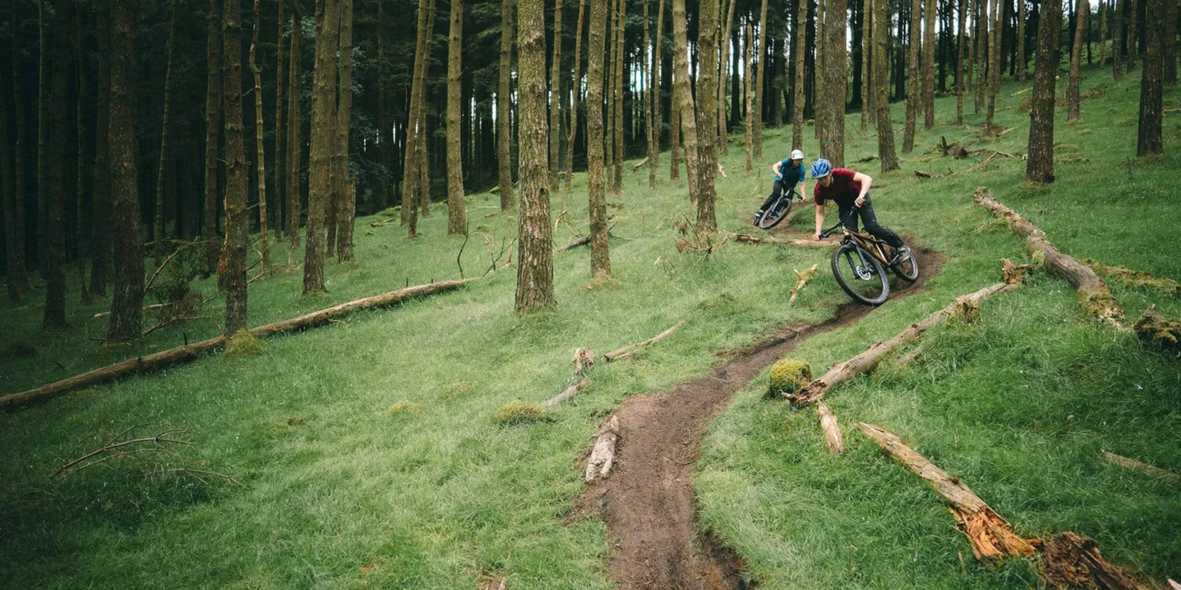 Steel hardtail MTB riding the woodland trails
