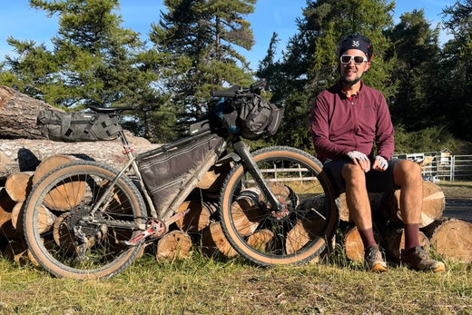 Cyclists with bikepacking rig