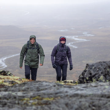Hillwalkers walking in the rain