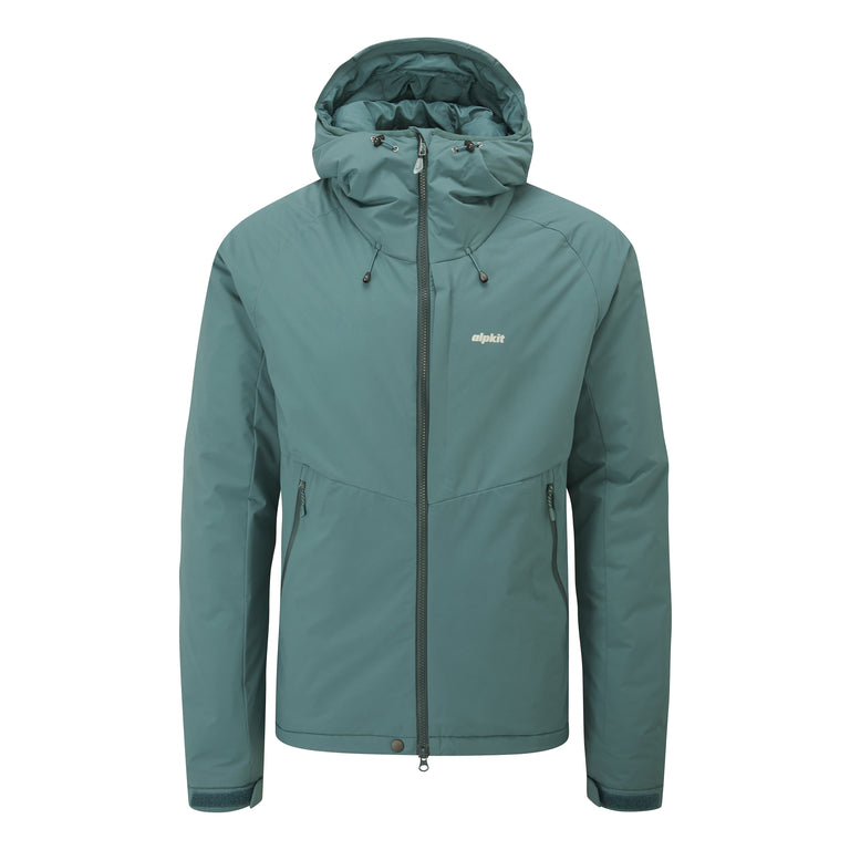 Alpkit men's 0Hiro Primaloft insulated jacket in Spruce - closed