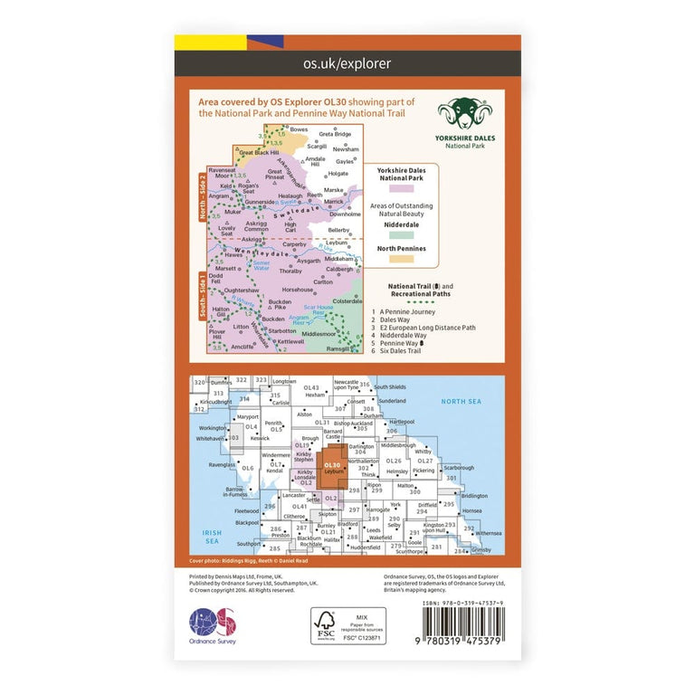 OS Explorer Laminated / Yorkshire Dales North & Central