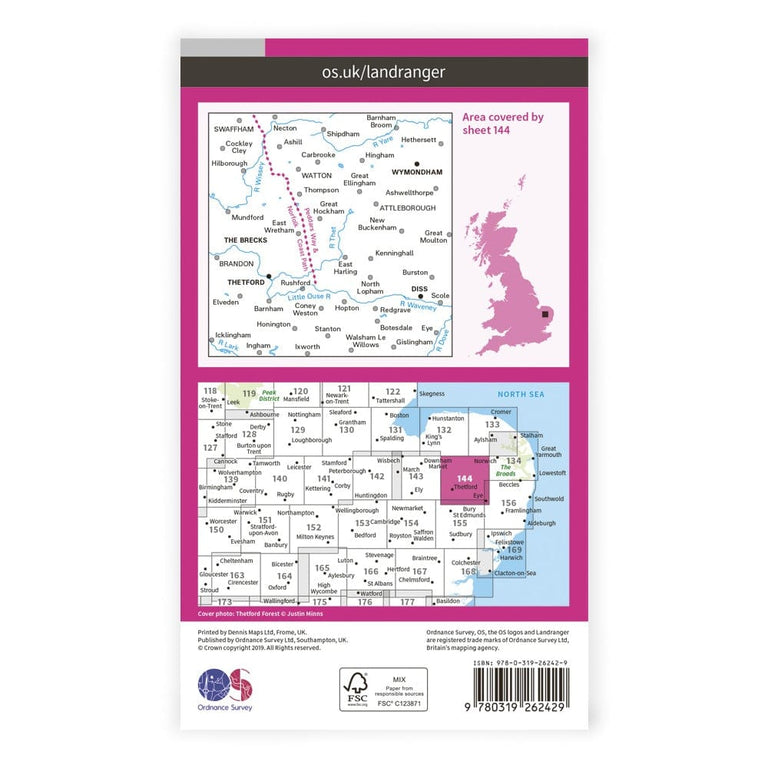 OS Landranger / Thetford & Breckland