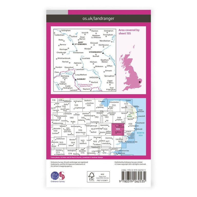 OS Landranger / Bury St Edmunds & Sudbury