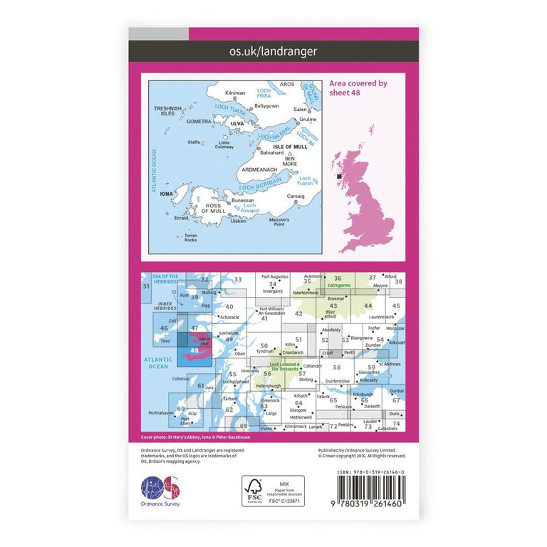 OS Landranger / Iona & West Mull, Ulva