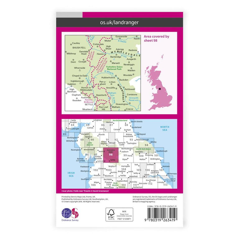 OS Landranger / Wensleydale & Upper Wharfedale