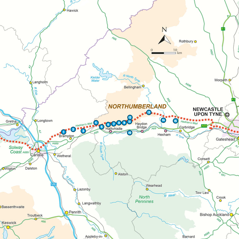 book 15 short walks on hadrians wall routes map