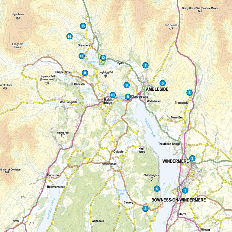 Book 15 Short Walks Lake District map route