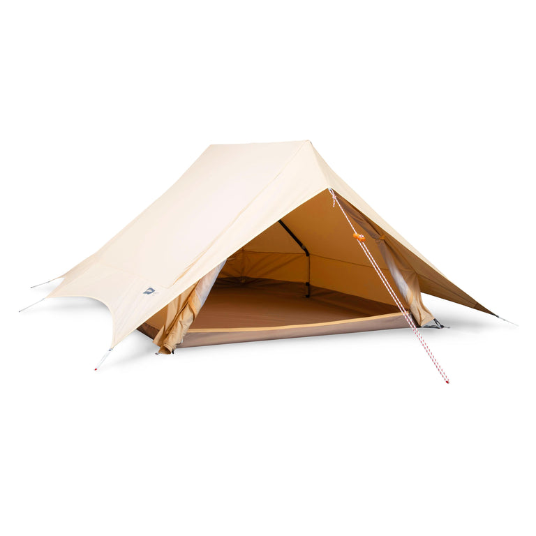 alpkit frejus organic cotton poly cotton a-frame tent - closed