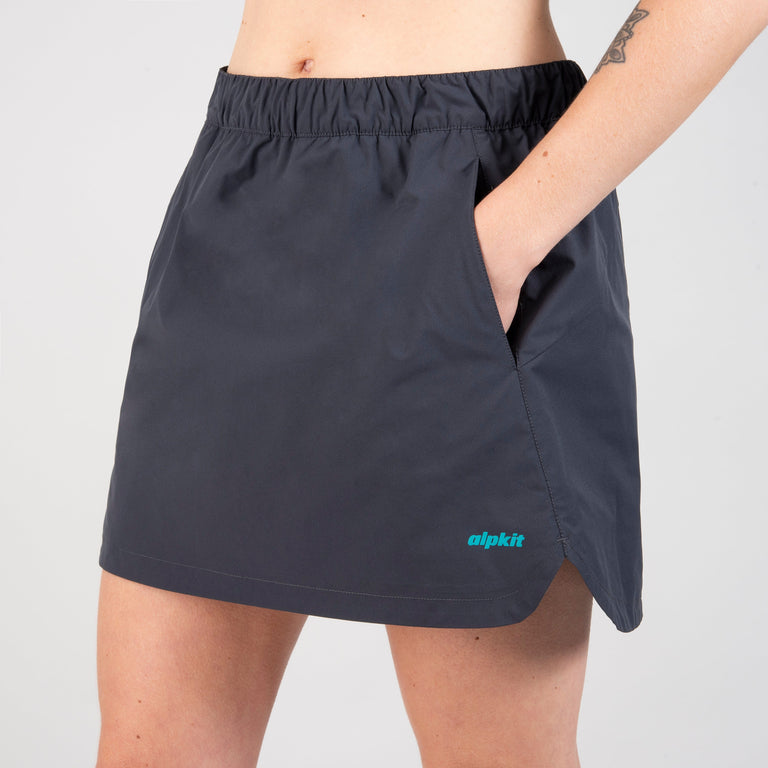 alpkit aiguille skort running hiking skort in black pocket