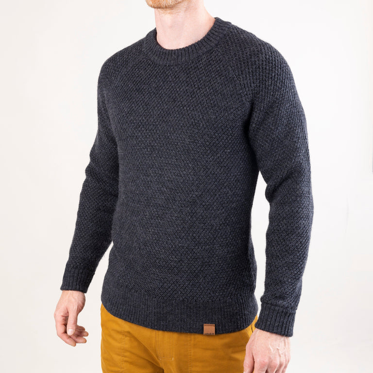 alpkit mens Altai jumper in charcoal grey front