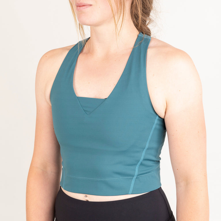 Alpkit arco vest crop top in spruce front