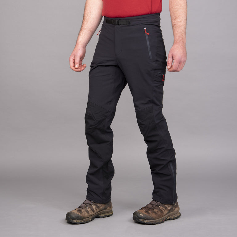 mens ardent softshell trouser pant in black front|al