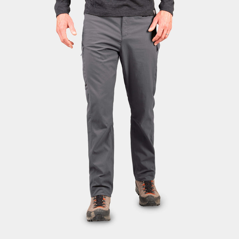 arnison mens trekking trouser pant in tarmac front - closed