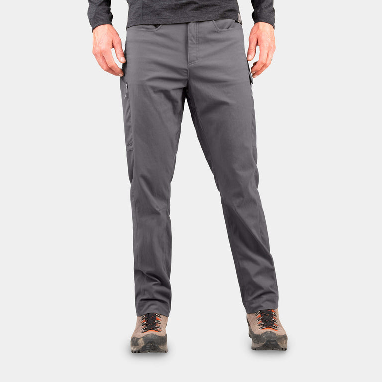 arnison mens trekking trouser pant in tarmac front - closed