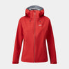 alpkit womens balance waterproof jacket in chipotle red - closed