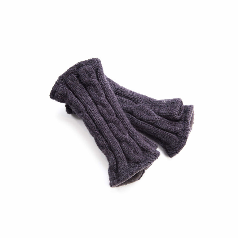 black yak burwick wrist warmers in smoke - closed