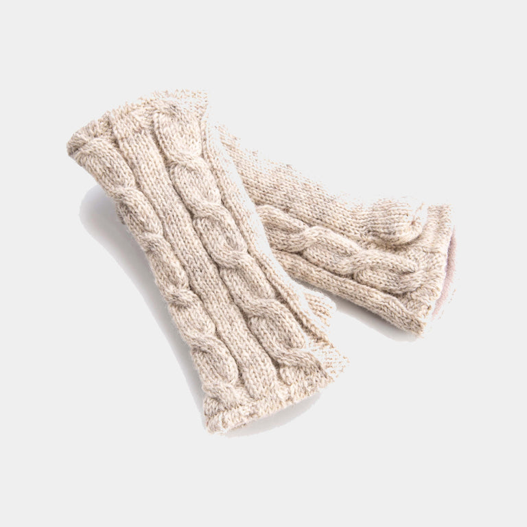 black yak burwick wrist warmers in pale marl - closed