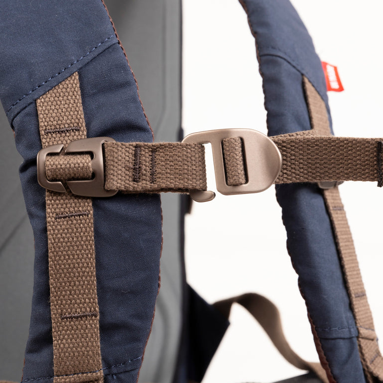 alpkit brevent backpack in navy bottle pocket chest strap