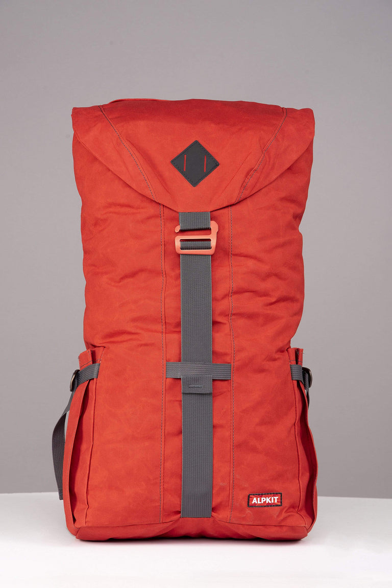 Alpkit brevet wax cotton pack in rust front - closed