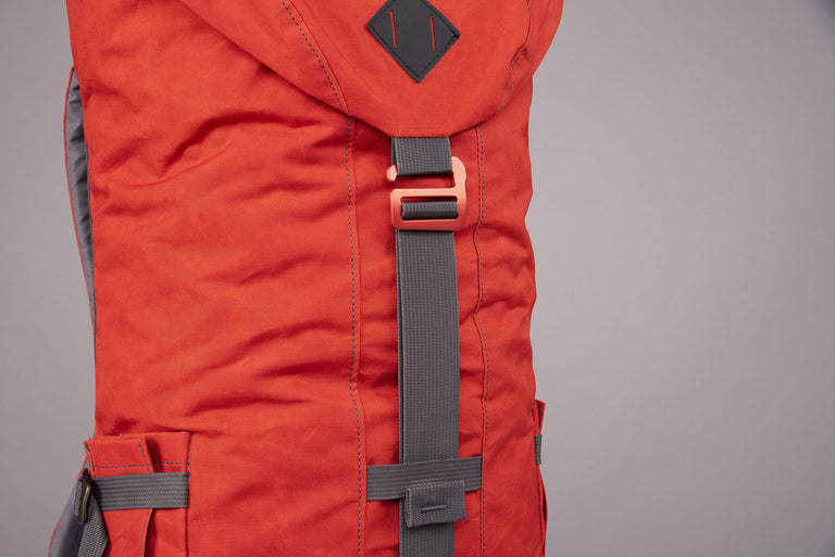 Alpkit brevet wax cotton pack in rust strap - closed