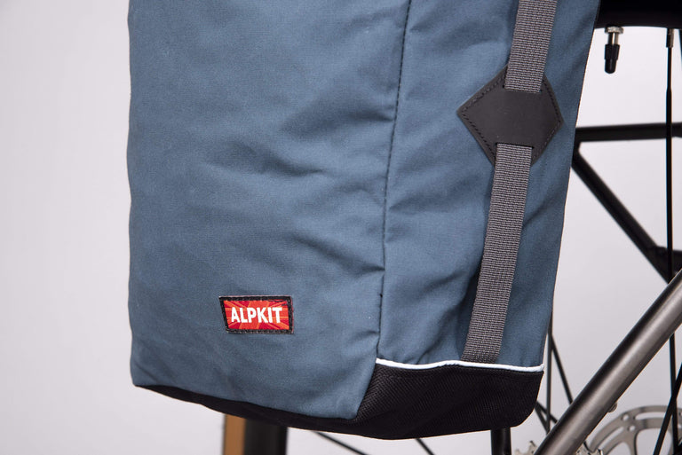 Alpkit caledonian 10 pannier bag in denim strap - closed