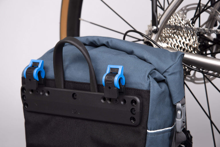 Alpkit caledonian 10 pannier bag in denim clips - closed