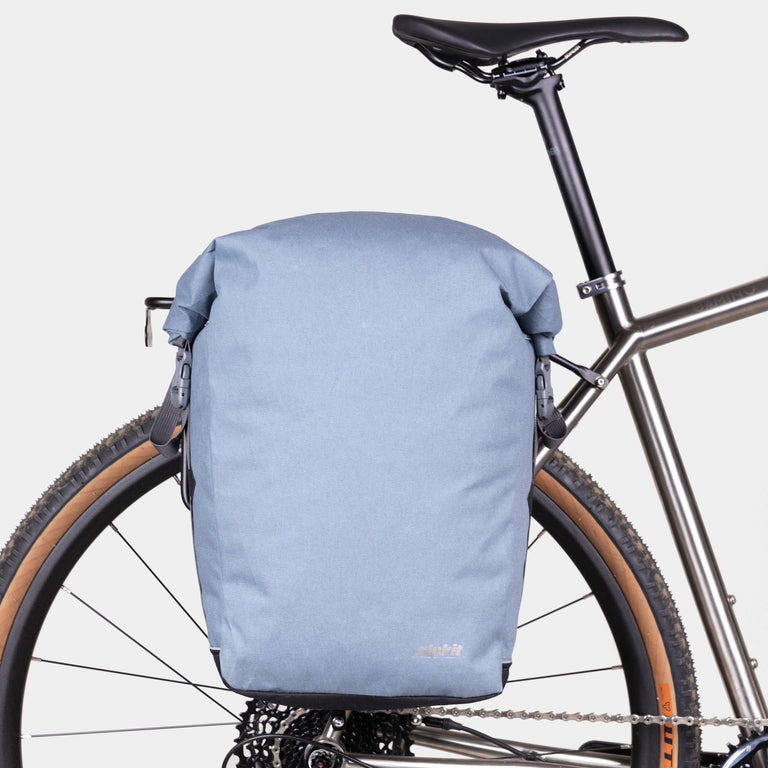 alpkit caledonian 25L pannier bag in storm grey