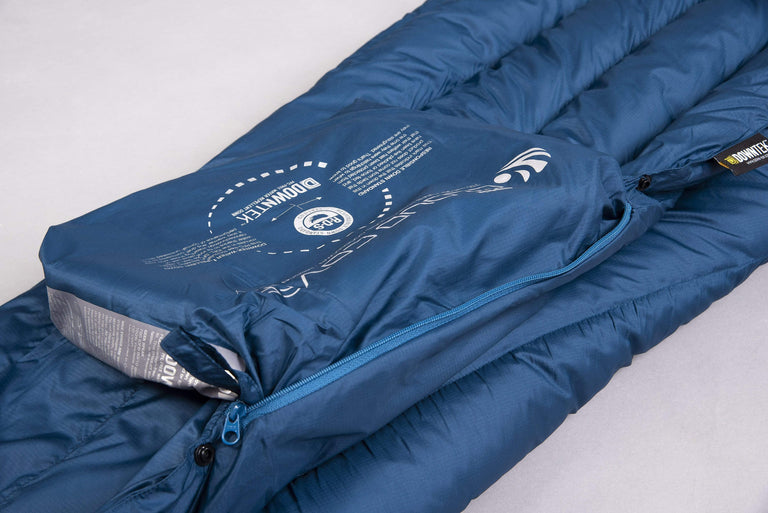 alpkit cloud cover down quilt duvet in nemo stuffsack - closed