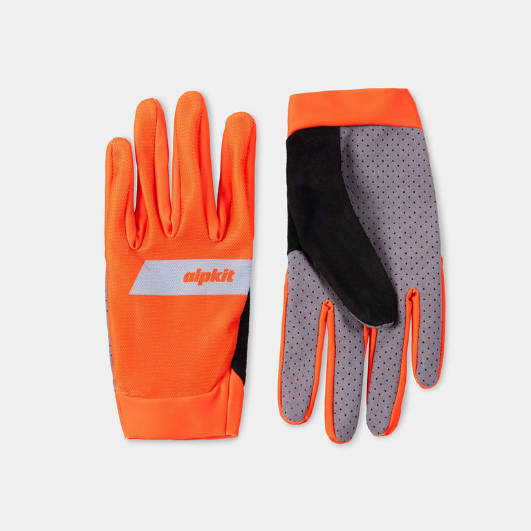 alpkit comet cycling glove in blaze orange