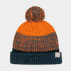 alpkit catch bobble beanie in blaze spruce orange teal