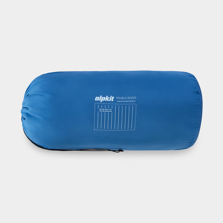 alpkit double dozer double sleeping mat in Nemo blue packed